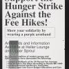 Support the Hunger Strike Against the Fee Hikes!