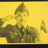 untitled (soldier saluting and holding a flag in one hand)