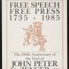 Free Speech Free Press 1735 - 1985