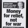 Money for relief, now for war