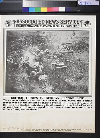 Associated news service: British troops in German second line