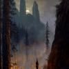 Yosemite  (Forest Fire in Moonlit Landscape)