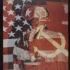 untitled (American flag and figure in mask)