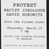 Protest Racist Ideologue David Horowitz