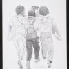 Untitled (3 school boys walking towards 3 school girls)