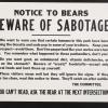 Beware of Sabotage
