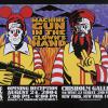 Machine gun in the clown's hand