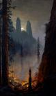 Yosemite  (Forest Fire in Moonlit Landscape)