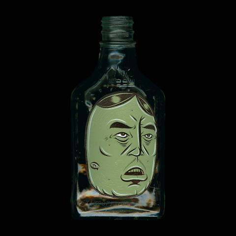 untitled (painted bottle in plastic bag)