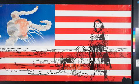 untitled (explosion and the American flag)
