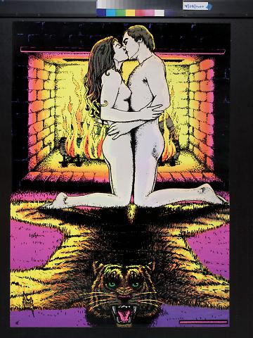 untited (man and woman kissing in front of a fire)