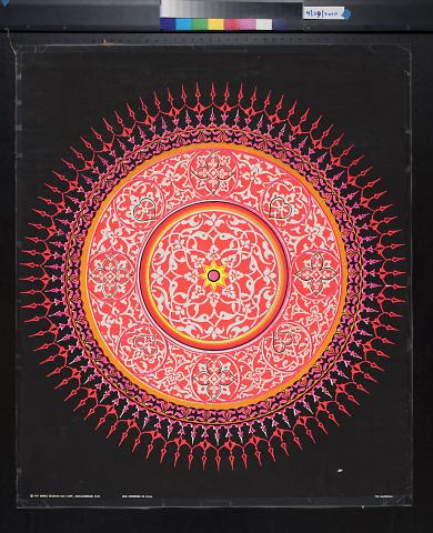 untitled (pink and white circle with a yellow star at the center)