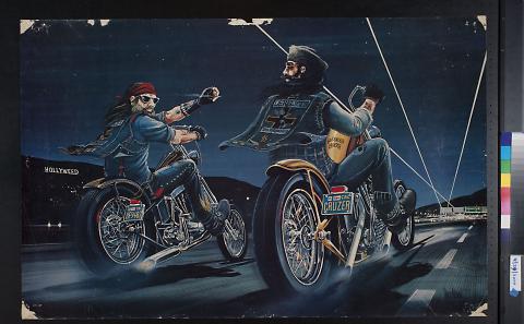 untitled (two bikers on a Hollywood freeway)