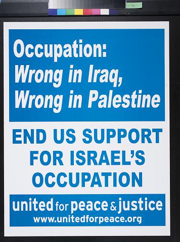 End US Support for Israel's Occupation