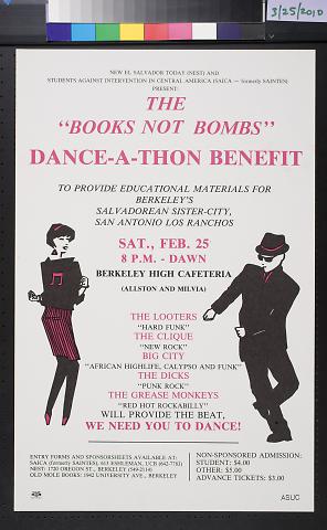 The "Books Not Bombs" Dance-A-Thon Benefit