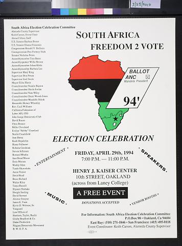 South Africa Freedom 2 Vote Election Celebration