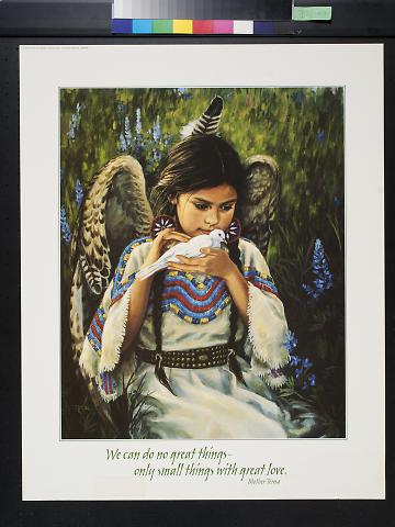 untitled (North American Indian portrait with dove)
