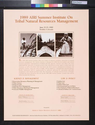 1989 AIRI Summer Insititute
