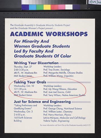 Academic Workshops: For Minority And Women Graduate Students