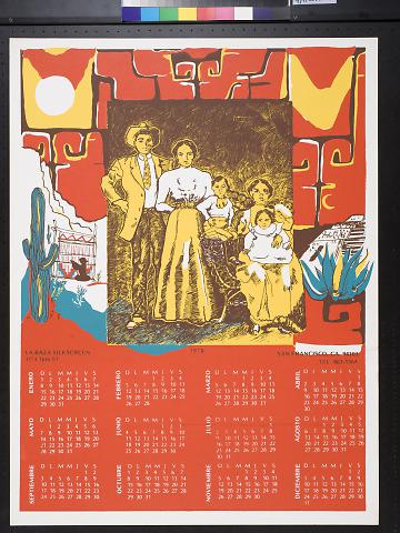Untitled (La Raza Silkscreen calendar, 1978)