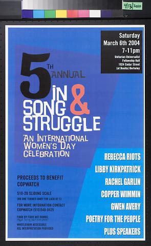 5th annual in song & struggle: An international Women's Day celebration