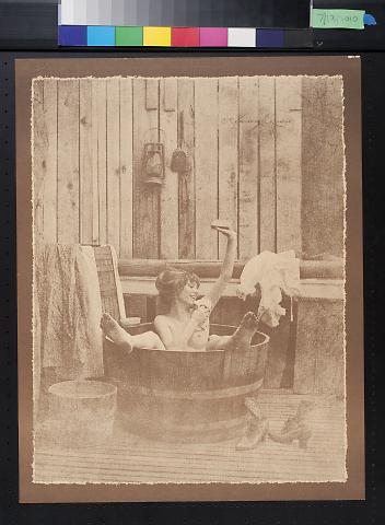 untitled (woman taking a bath in a barrel)