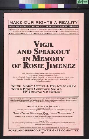 Vigil and speakout in memory of Rosie Jimenez