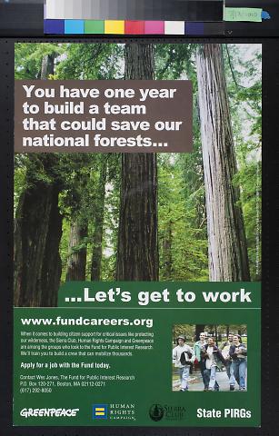 You have one year to build a team that could save our national forests