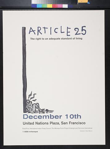 Article 25: The Right to an Adequate Standard of Living