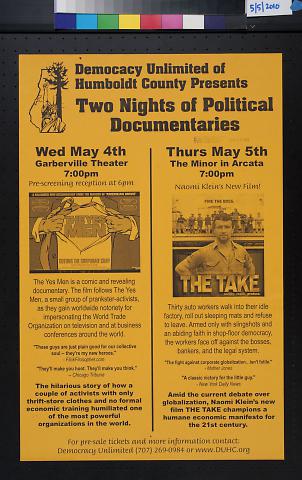 Two Nights of Political Documentaries