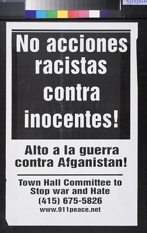 No acciones racistas contra inocentes!