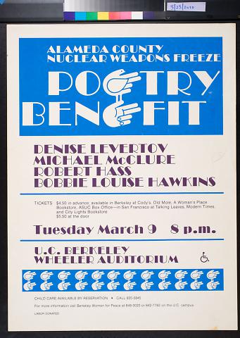 Alameda County Nuclear Weapons Freeze Poetry Benefit
