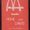 McDonald's thanks Hone and Davis