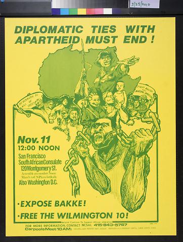 Diplomatic Ties With / Apartheid Must End!