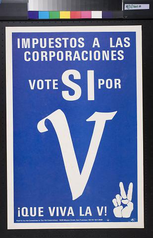 Impuestos a las corporaciones: Vote SI por V