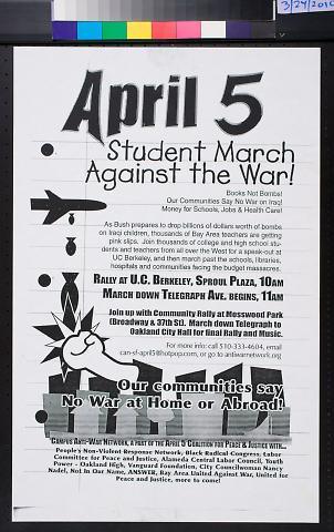 April 5, Student March Against the War!