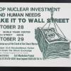 Stop nuclear investment : Fund human needs : Take it to Wall Street
