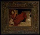 Reclining Woman in Red Dress Reading
