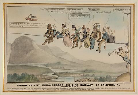 Grand Patent India-Rubber Air Line Railway to California